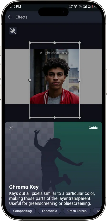 Alight Motion Mod APK v5.0.281 Pro Unlocked, No Watermark 2026 9 chroma key greeny screen alightmotion mod apk