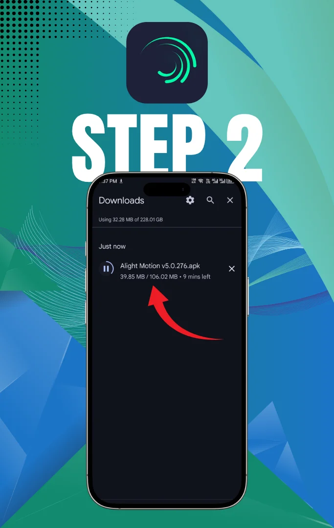 Alight Motion Mod APK v5.0.281 Pro Unlocked, No Watermark 2026 25 file downloading interface for alightmotion mod APK