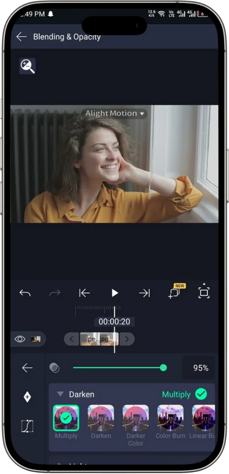 Alight Motion Mod APK v5.0.281 Pro Unlocked, No Watermark 2026 10 blending modes and layer effects alightmotion apk