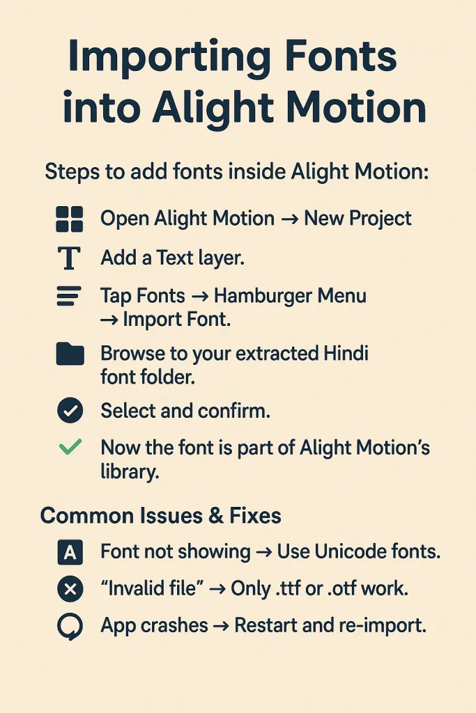 Importing Fonts into Alight Motion image