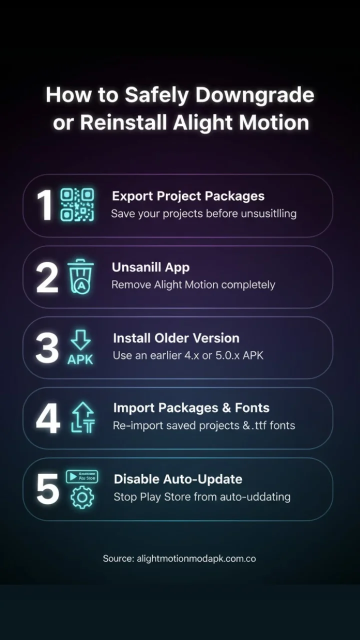 How to Downgrade Safely Without Losing Projects